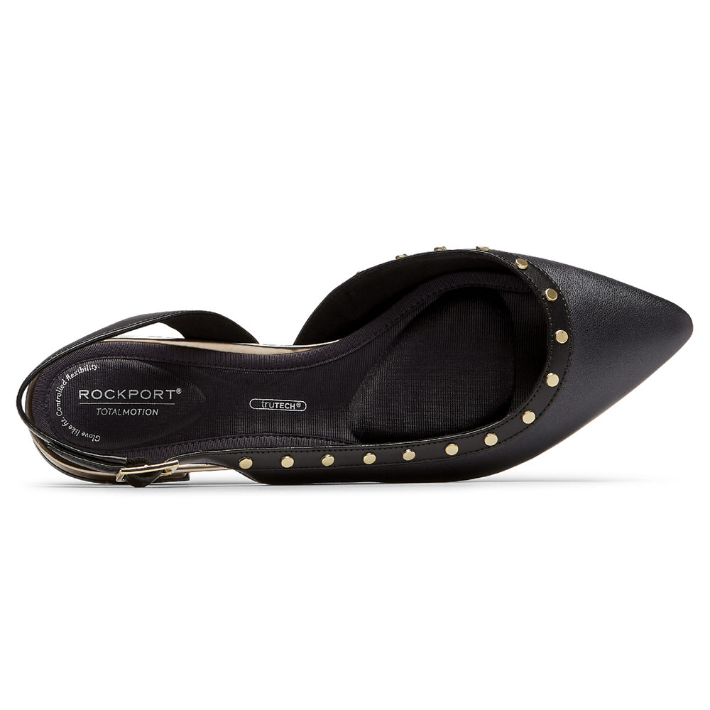 Slingback Rockport Mujer Mexico - Total Motion Zuly Studded Negros - AHVZF9471